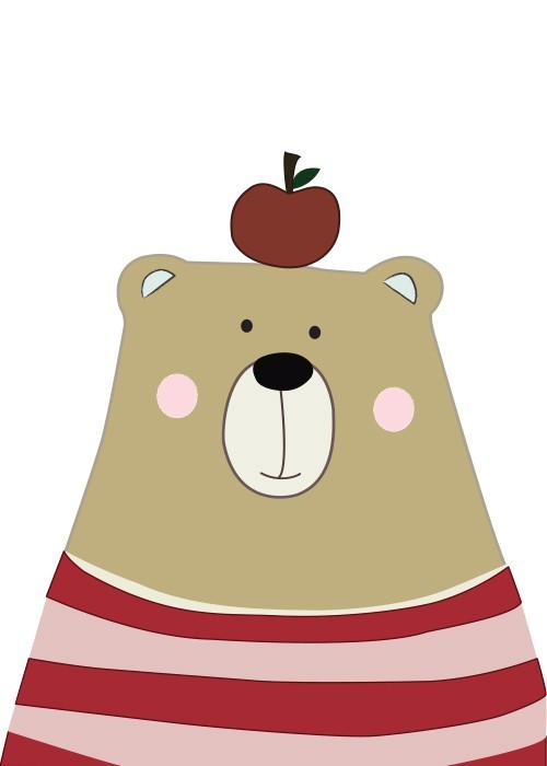 Αφίσα Poster Bear with apple
