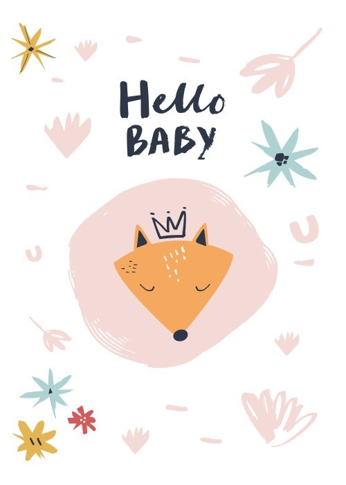 Αφίσα Poster Hello baby fox