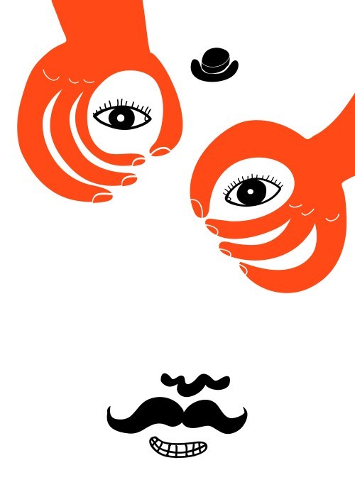 Αφίσα Poster Face and orange hands