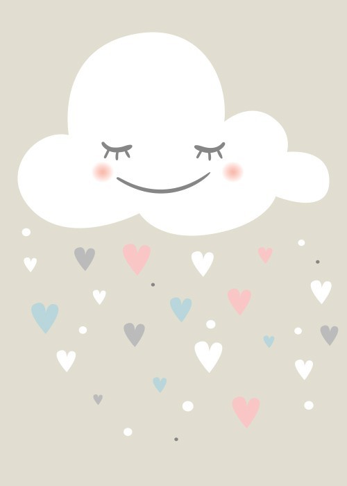 Αφίσα Poster Σύννεφο με καρδούλες