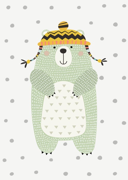 Αφίσα Poster Πράσινη αρκουδίτσα