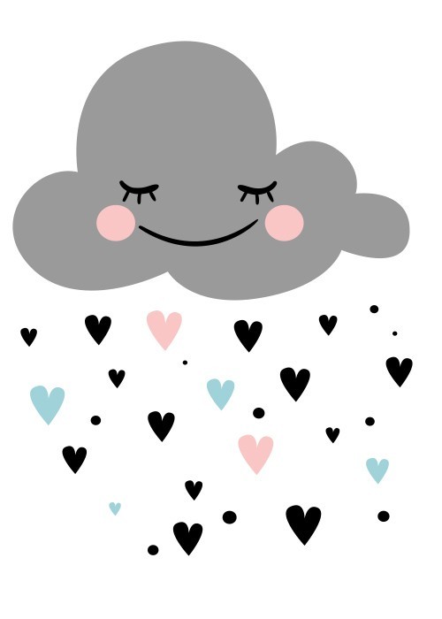 Αφίσα Poster Βροχή από καρδούλες