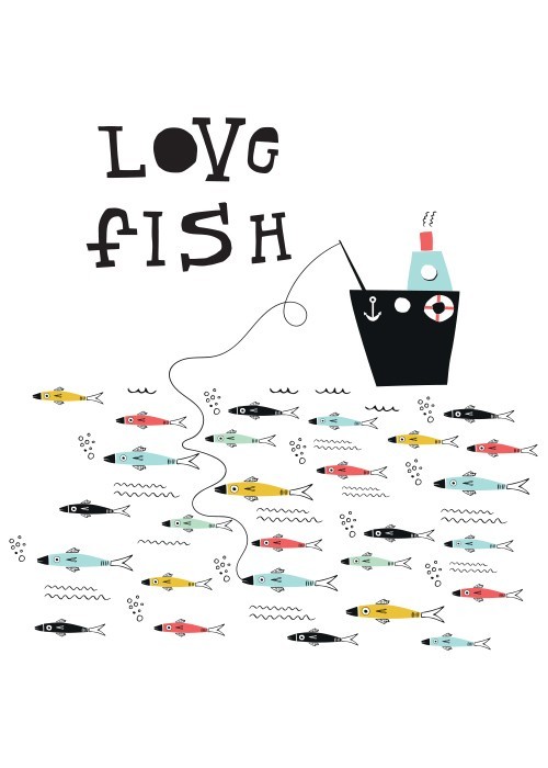 Αφίσα Poster Καράβι και ψάρια