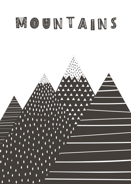 Αφίσα Poster Ασπρόμαυρα βουνά