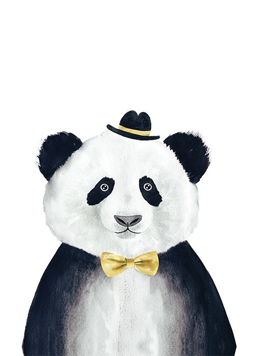 Αφίσα Poster Panda με παπιγιόν