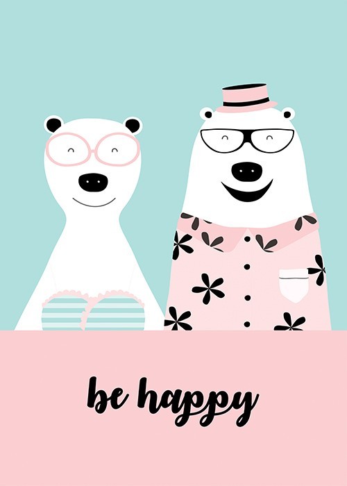 Αφίσα Poster Be happy: bears