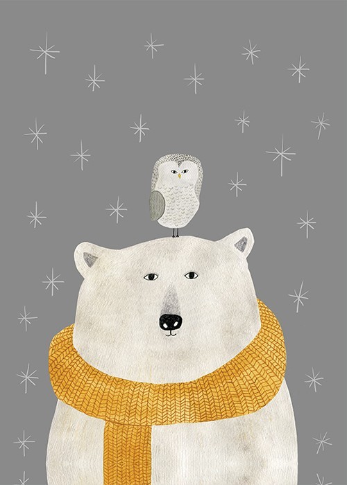 Αφίσα Poster Αρκούδος με κασκόλ 