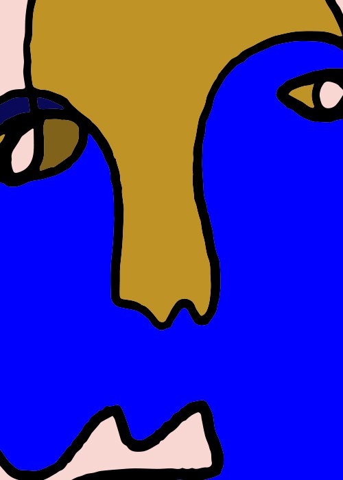 Blue Gold Face