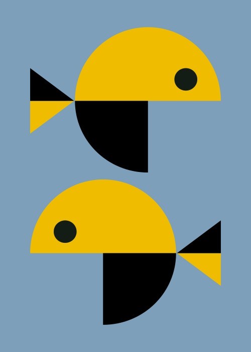  Αφίσα Poster Γεωμετρικά ψάρια