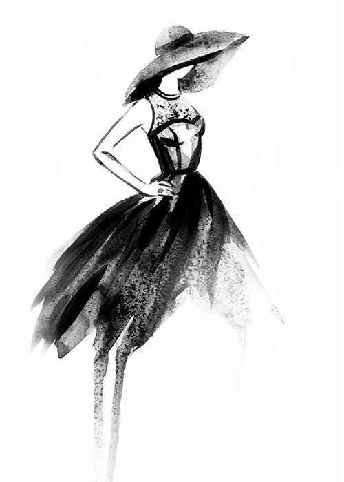  Αφίσα Poster Γυναίκα με μαύρο φόρεμα