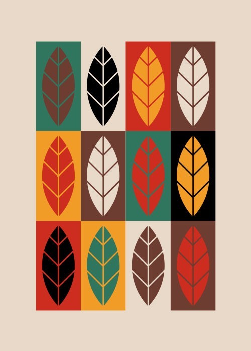  Αφίσα Poster Γεωμετρικά φύλλα