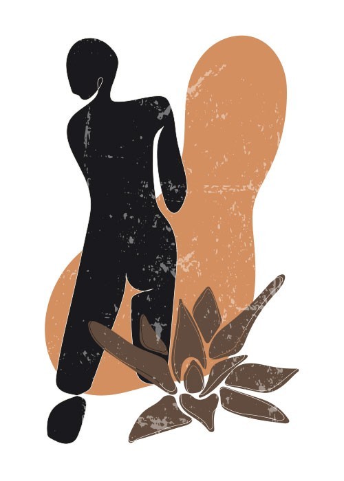  Αφίσα Poster Άνθρωπος και λουλούδι