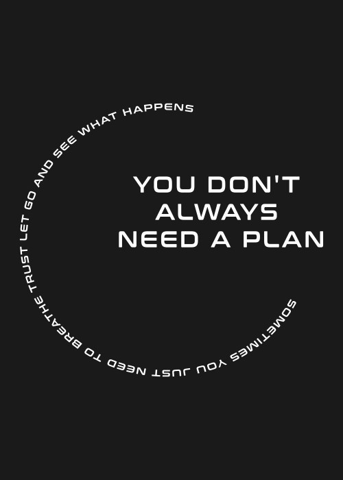 Αφίσα Poster You don't always need a plan