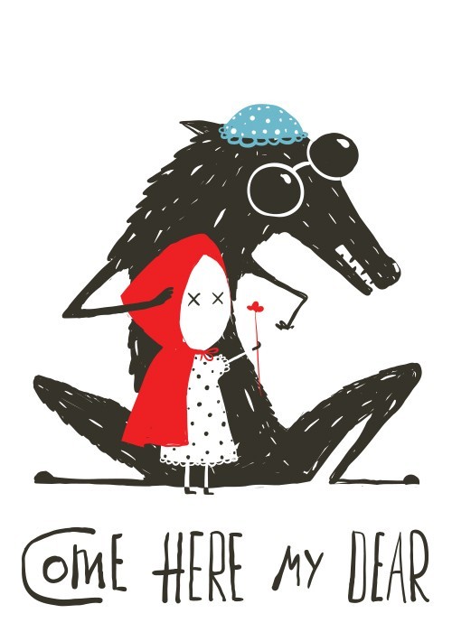 Αφίσα Poster Κοκκινοσκουφίτσα και λύκος