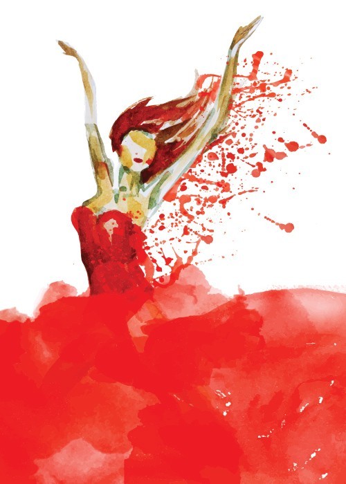  Αφίσα Poster Γυναίκα στα κόκκινα