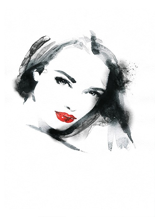  Αφίσα Poster Γυναίκα με κόκκινα χείλη