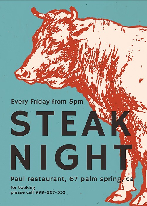 Αφίσα Poster Steak Night