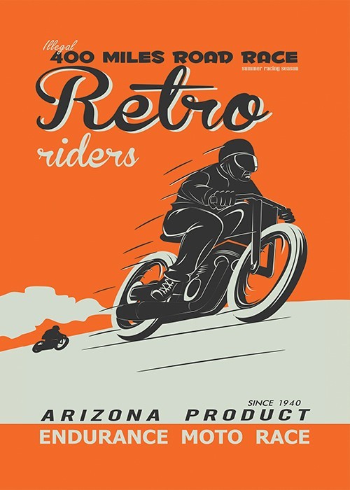 Αφίσα Poster Retro riders 