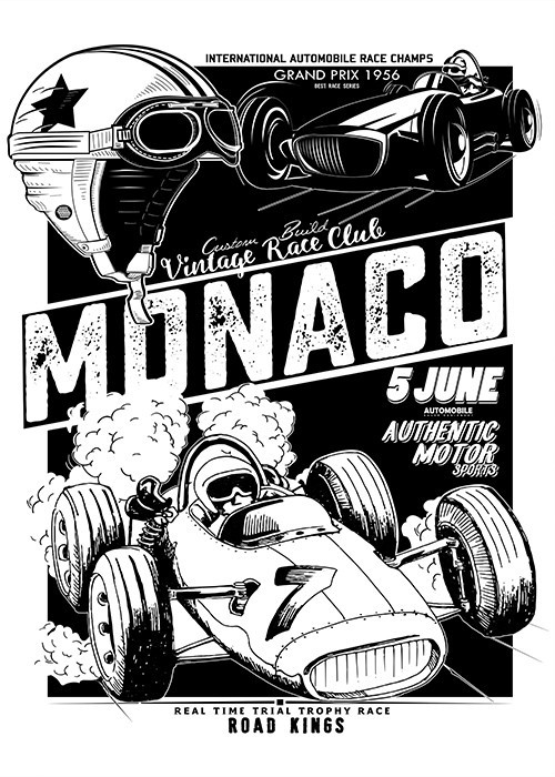 Αφίσα Poster Monaco race illustration