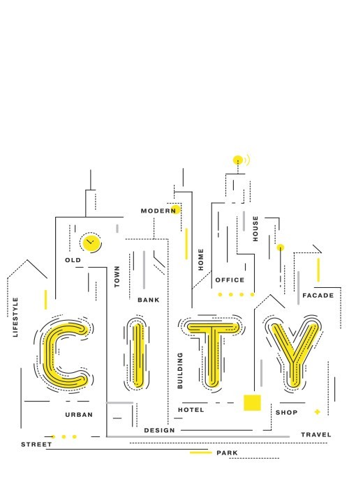 Αφίσα Poster Περίγραμμα μιας πόλης