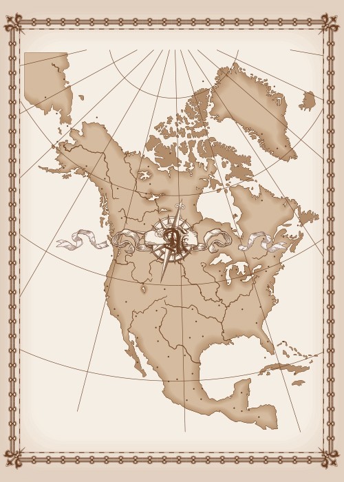 Αφίσα Poster Χάρτης Βόρειας Αμερικής