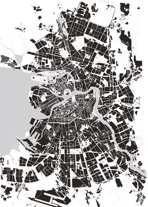 Αφίσα Poster Χάρτης με Οικοδομικά Τετράγωνα