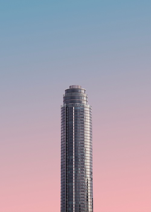 Αφίσα Poster Ουρανοξύστης στην δύση του ηλίου