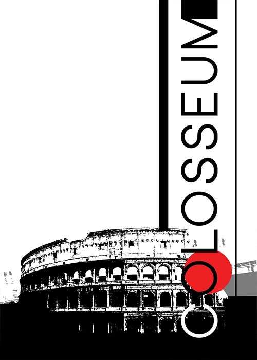 Αφίσα Poster Colosseum with red cycle