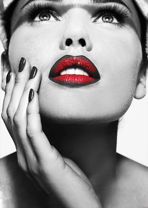  Αφίσα Poster Κοπέλα με κόκκινα χείλη