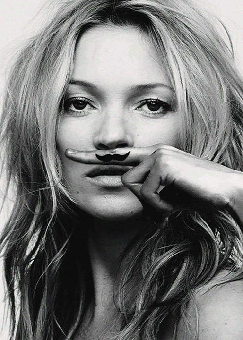  Αφίσα Poster Kate Moss με μουστάκι