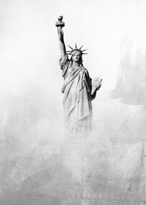  Αφίσα Poster Το Άγαλμα της Ελευθερίας σε γκρι φόντο