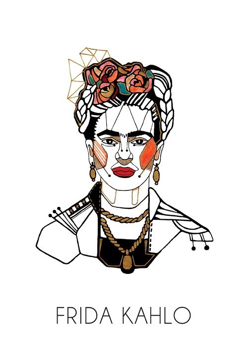 Αφίσα Poster Frida Kahlo Red lips 