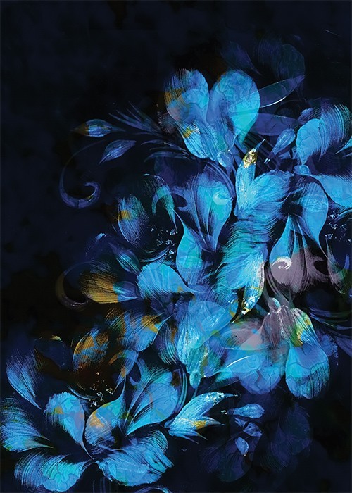 Αφίσα Poster Γαλάζια λουλούδια