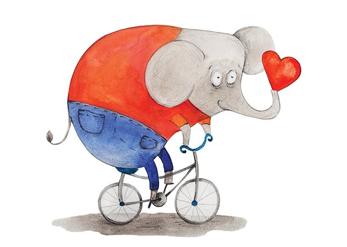 Αφίσα Poster Ελέφαντας με ποδήλατο