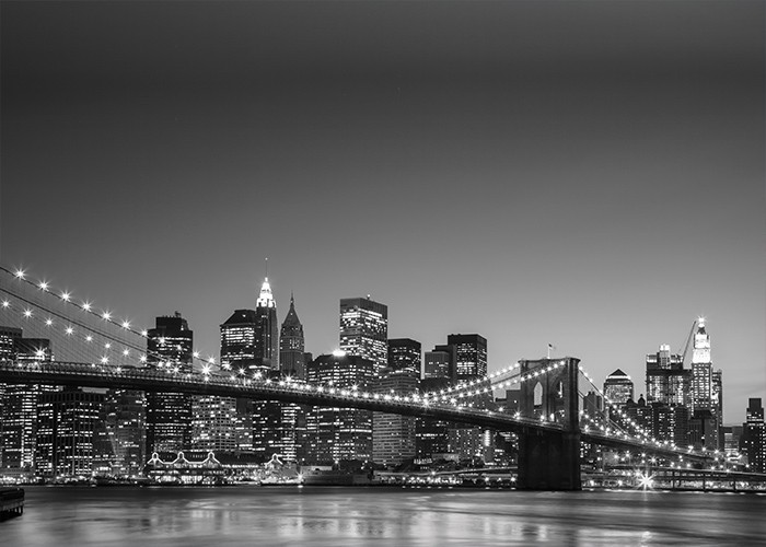 Αφίσα Poster Γέφυρα του Μπρούκλιν με φόντο την φωτισμένη Νέα Υόρκη