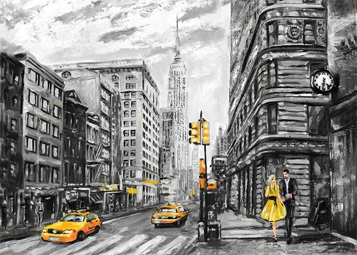 Αφίσα Poster Πόλη της Νέας Υόρκης με κίτρινες λεπτομέρειες