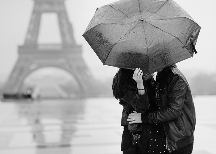  Αφίσα Poster Ερωτευμένο ζευγάρι στην βροχή