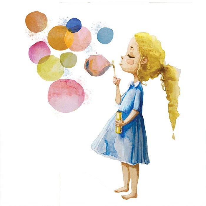 Αφίσα Poster Κοριτσάκι που κάνει φούσκες