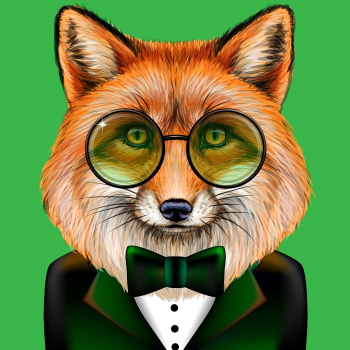 Αφίσα Poster Αλεπού με πράσινα γυαλιά