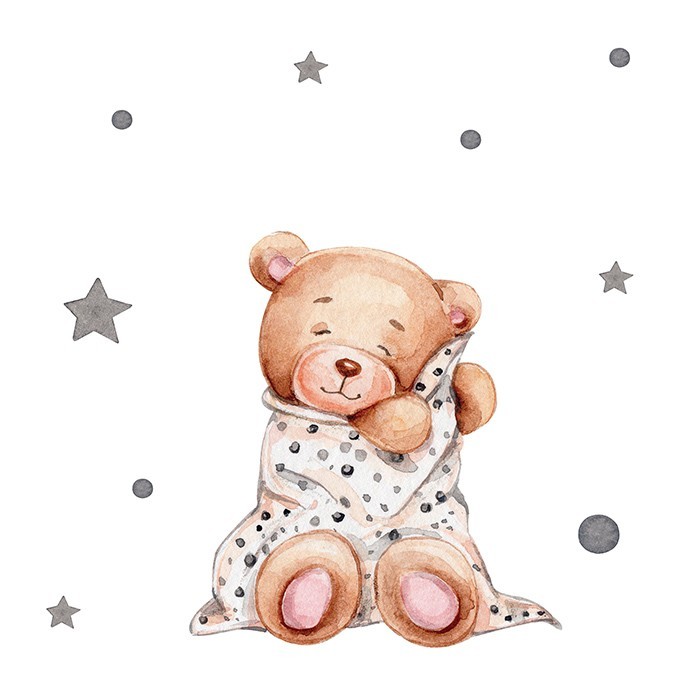 Αφίσα Poster Καφέ αρκουδάκι με αστέρια