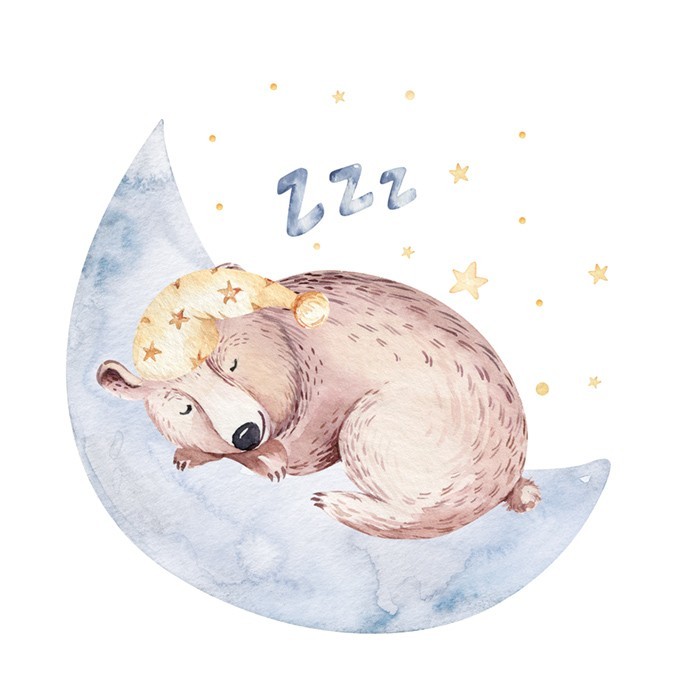 Αφίσα Poster Αρκούδα που κοιμάται στο φεγγάρι