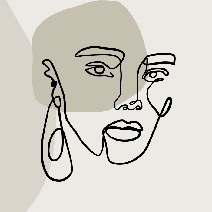  Αφίσα Poster Γυναικείο σκίτσο με σκουλαρίκι