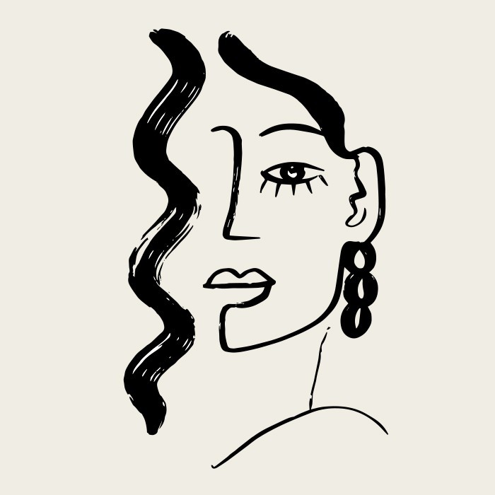  Αφίσα Poster Γυναίκα με μαύρο σκουλαρίκι