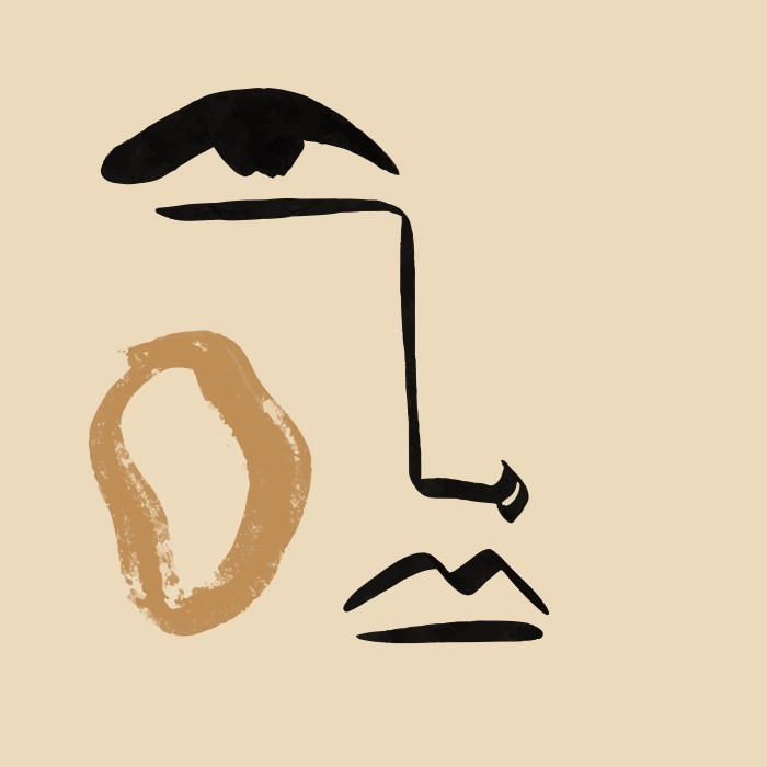  Αφίσα Poster Abstract half face with cycle