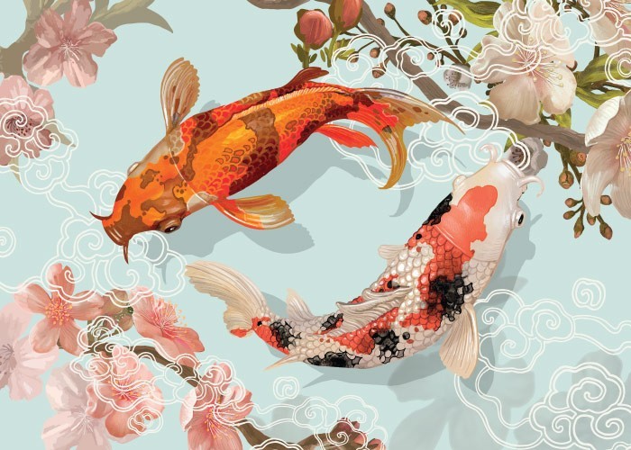 Αφίσα Poster Ιαπωνικά ψάρια Koi