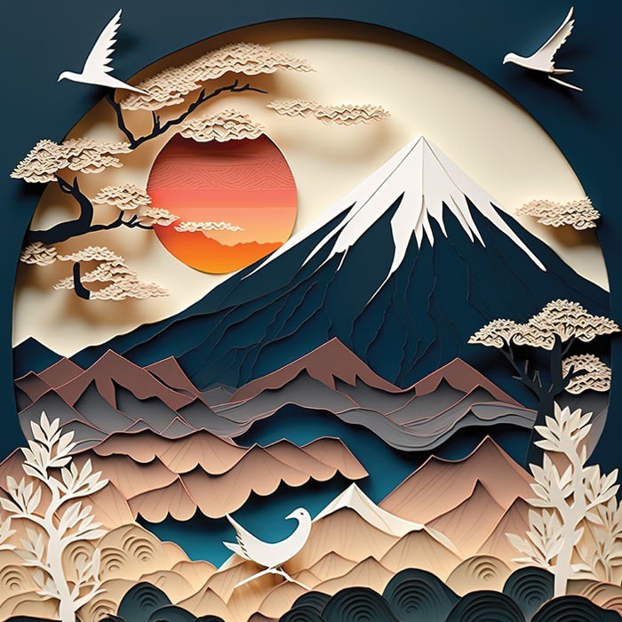 Αφίσα Poster Mountain with sun