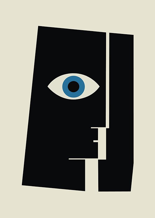 Αφίσα Poster Geometric face with blue eye