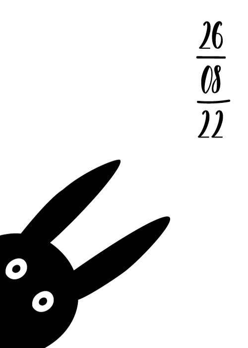 Αφίσα Poster Μαύρο κουνελάκι και ημερομηνία