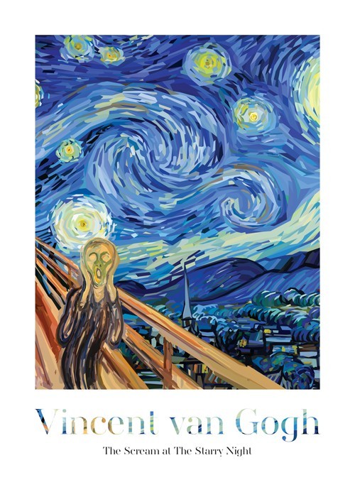 Αφίσα Poster The Scream at the Starry Night
