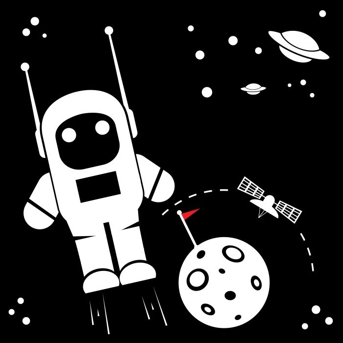 Αφίσα Poster Λευκός αστροναύτης στο διάστημα